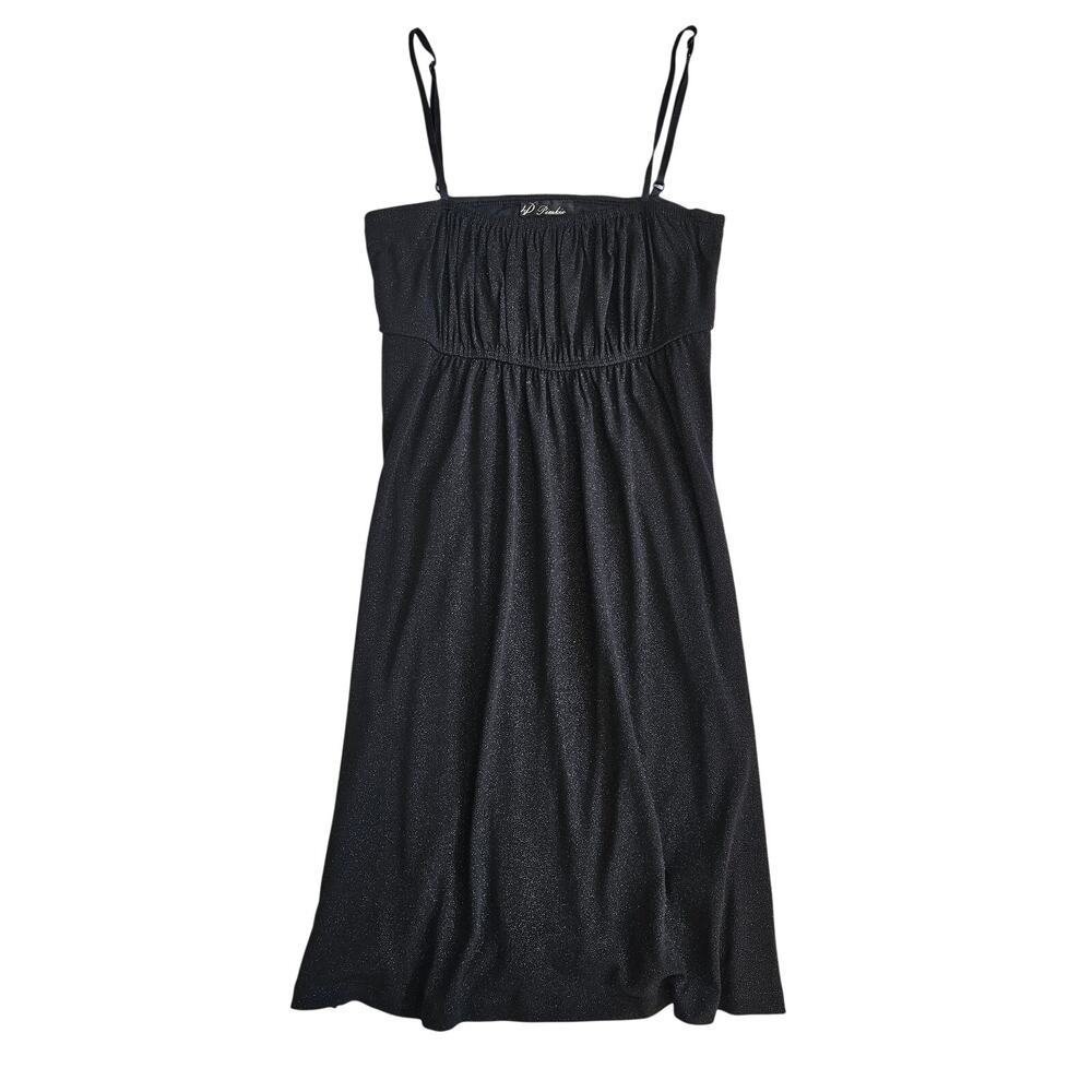 Y2k Black Mini Dress Sparkle Minimalist Euro Pimkie - Size Small